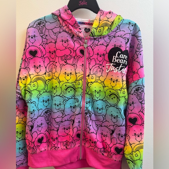 Justice Care Bears Hoodie - Pink, Yellow, Blue - Picture 2 of 6